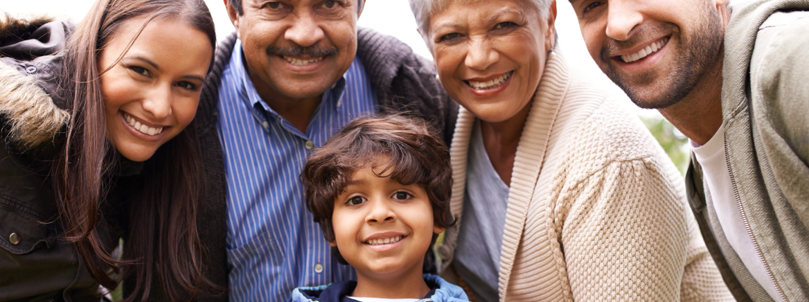 Theyre a close-knit family. Shot of a multi-generational family posing for a self-portrait. Shot of a multi-generational family posing for a self-portrait.