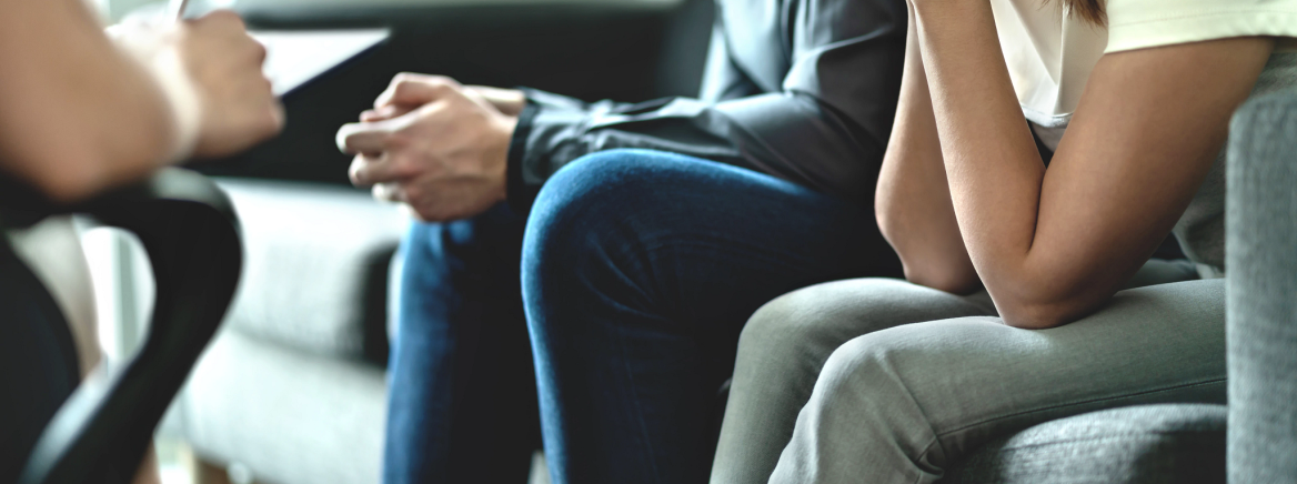 Upset family members being interviewed