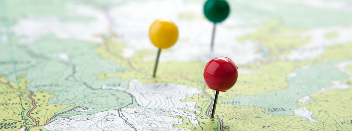 A generic map with pushpins