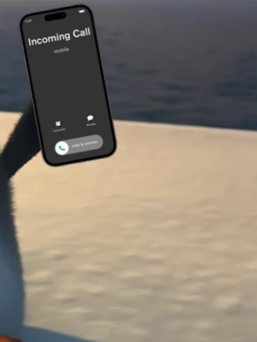 Annimated penguin holding a cell phone