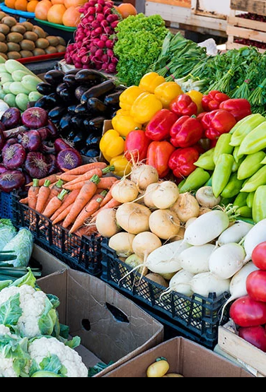 Fresh and organic vegetables at farmers market